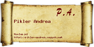 Pikler Andrea névjegykártya