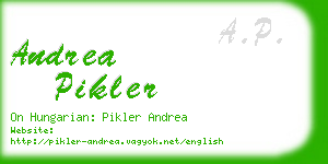 andrea pikler business card